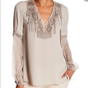 Elie Tahari Clementine Embellished Silk Blouse